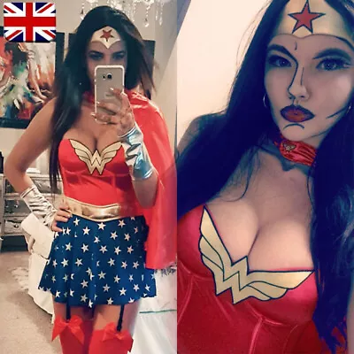£20.89 • Buy Wonder Woman Diana Superhero Costume Fancy Dress Outfit Cape Halloween Cosplay