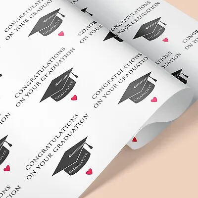 GRADUATION Personalised Wrapping Paper / Add Name / Uni Student Wrapping Paper • £3.25