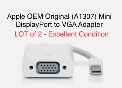 Apple OEM Original (A1307) Mini DisplayPort To VGA Adapter - White (MB572Z/B) • $6.99