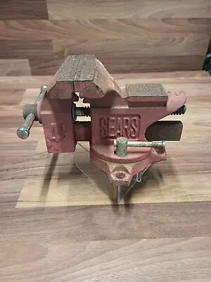 Vintage Sears 4 1/2  Swivel Bench Vise With Pipe Jaws And Anvil Pad 1057 5176 • $29.75