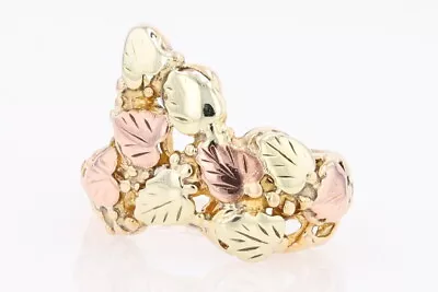 Black Hills Gold Leaves & Grapes Statement Band Ring 10k Multi-Tone Gold Size 7 • $262.99