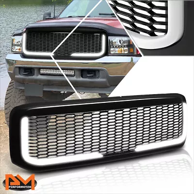 For 99-04 Ford F250-F550 SD Honeycomb Front Bumper Grille Frame W/LED Light Bar • $105.89