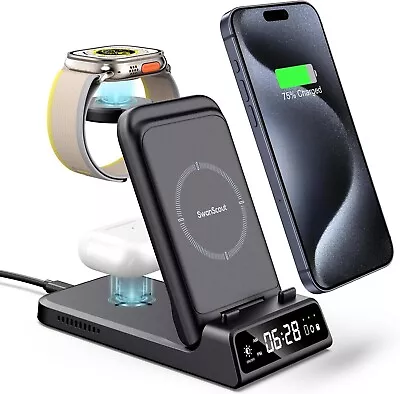 SwanScout Portable Charging Station 3 In 1 Charger For IPhone Watch Airpods • £15.95