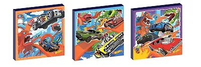 HOT WHEELS  Cars SET OF 3 WALL ART PLAQUES/CANVAS PICTURES • £9.97