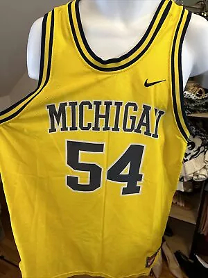 Nike Michigan Wolverines #54 Yellow Basketball Jersey Size XL Vintage • $41.40