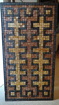 Mid Century Modern Mosaic Marble Tile Wall Art Coffee Table Neoclassic Greek Key • $1450