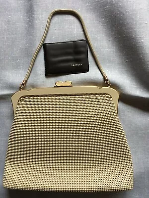 Vintage Oroton Ivory Metal Mesh Handbag - 1960s • $36