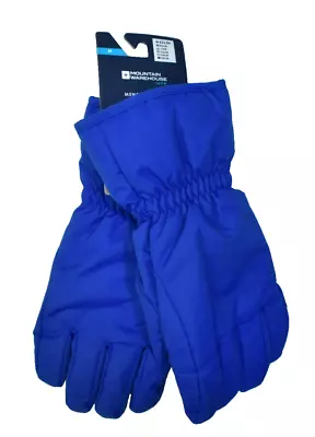 Mountain Hardware Snow Mens SKi Gloves 5 Finger Warm Fleece Lined Blue M • $12.99