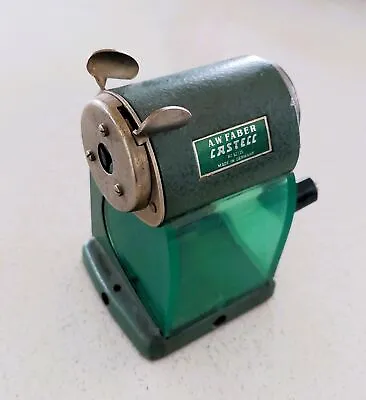 Vtg A.W. Faber Castell Germany No 52/25 Green Mechanical Pencil Sharpener • $119