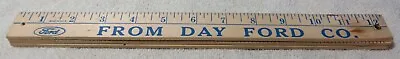 Vintage FORD Advertising Wood Folding Yardstick Ruler  FROM DAY FORD CO. • $13.95