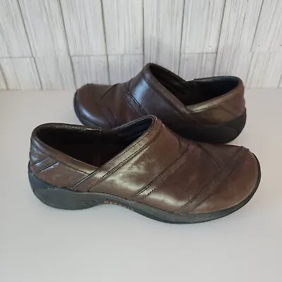 Women's Brown Leather Merrell Encore Eclipse 2 Slip On Shoes Size 10 • $23