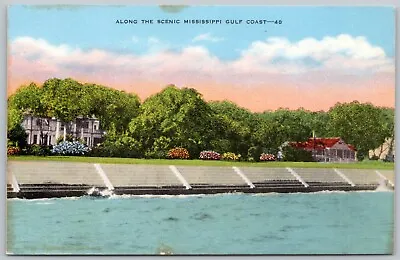 Postcard MS Along The Scenic Mississippi Gulf Coast Seawall Drive MS24 • $3.99