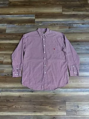 Vintage Duck Head Red Classic Plaid Casual Button Down Long Sleeve Shirt Size L • $21.25