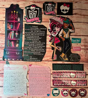 Monster High Doll Cardboard Cut Out Box Art Insert Cake Topper Forbitten Love • $24.99