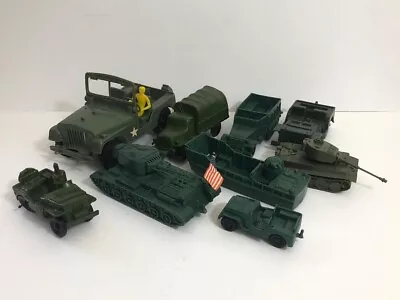 Marx WWII Army ~ Tanks & Jeeps & Boat • $19.95