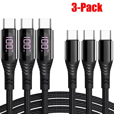 3-Pack Type C To USB-C Cable PD 100W Fast Charger Charging Cord With LED Display • $22.99