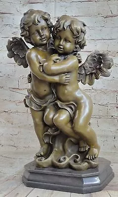 Moreau`s Artistry Unveiled: Bronze Statue Of Twin Brothers Puti A Cherub Duo • $699