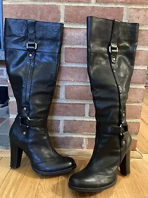 Nine West Sookie Black Leather Knee High Boot - Size 9 • $68