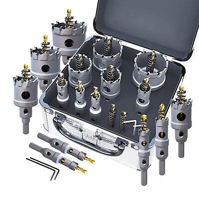 10Pcs GSTK Heavy Duty Carbide Tip TCT Drill Bit Hole Saw Kit 13-48mm W/ Alu Case • $55.19