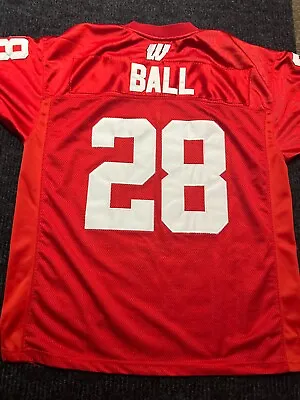 Adidas Wisconsin Badgers Men's #28 Red Home Jersey Montee Ball Size L RED STITCH • $49.99