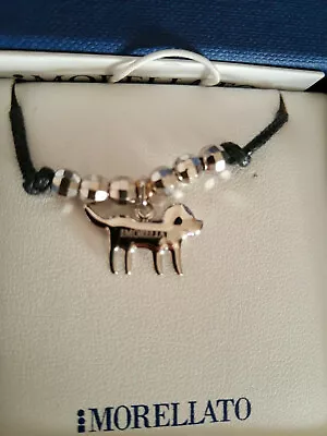 Morellato NEW Dog Necklace W/black Rope Chain/strap Italian/Italy • $19.99