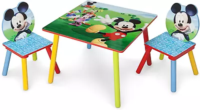 Disney Mickey Mouse Kids Table And 2 Chairs Set For Arts Crafts Homework & More • $79.99