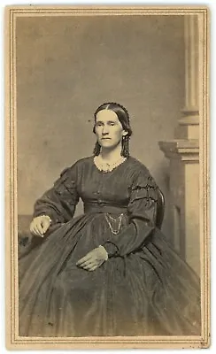 CIRCA 1870'S CDV Beautiful Woman Victorian Dress Beers & Mansfield New Haven CT • $9.99