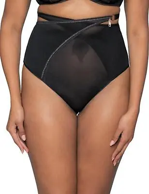 Scantilly By Curvy Kate Unzipped High Waist Brief Knickers ST005208 Black • £13