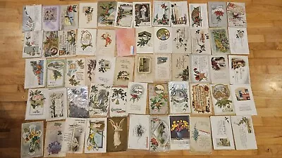 LOT Vintage POSTCARDS Early 1900s CHRISTMAS ✝️ EASTER Etc Old 🎄 50+pcs. • $28