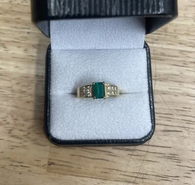 Vintage 18ct Yellow Gold Emerald And Diamond Ring EdwardsJewellers • £550