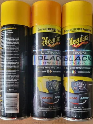 3 CANS Meguiar's G16910 Car Auto ULTIMATE BLACK Plastic Trim Vinyl Restorer ^ • $44.99