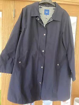 Cotton Traders Navy Blue Winter Rainproof Coat Size 22 • £11.10