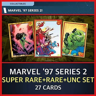 Marvel ‘97 Series 2-sr+rare+uncm 27 Card Set-topps Marvel Collect • $7.89