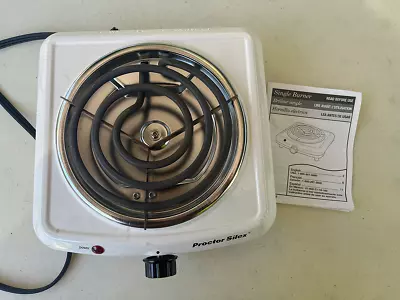 Electric Hot Plate Single Burner Portable Stove Cooktop White 1000W • $12