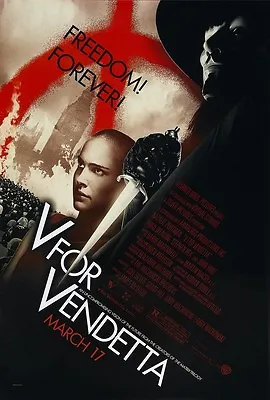 V For Vendetta Movie Poster (b)  Natalie Portman Poster - 11 X 17 Inches • $13.96