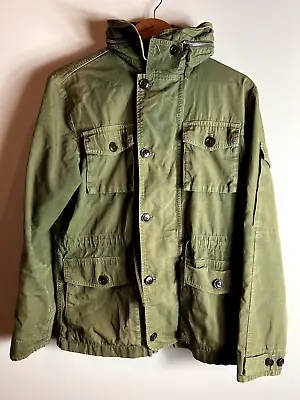 J. Crew Field Jacket Small Green Military Army Utility Fatigue Pockets Canvas • $34.88