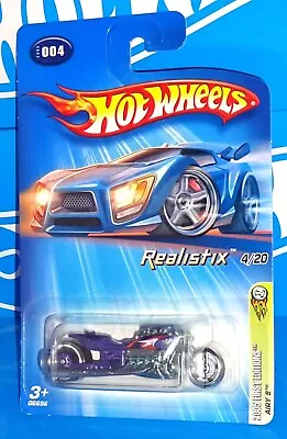 Hot Wheels 2005 First Editions Realistix 4/20 #4 Airy 8 Motorcycle Kmart Purple • $3