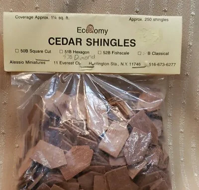 Miniature Dollhouse Or Room Box Economy Cedar Shingles 53b Diamond Tab • $12.25