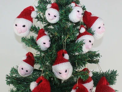 £3.95 • Buy Printed Knitting Instructions-santa Head Christmas Tree Baubles Knitting Pattern