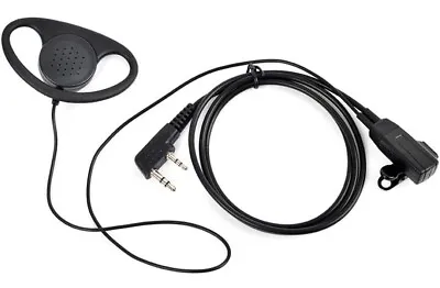2 Pin D-Shape Earpiece W/ Compatible Baofeng Kenwood Walkie Talkie Radio • £9.99