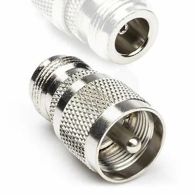 2x UHF PL259 Male Plug To N Type Female Socket Adaptor Converter Connector • £6.75
