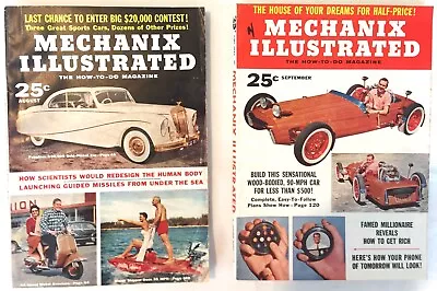 MECHANIX ILLUSTRATED (2) - AUG. & Sept. 1956 - How To Do Magazines • $20