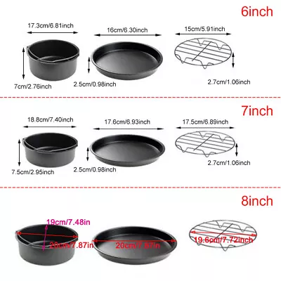 BBQ Rack Cake Barell Slow Cooker Home Air Fryer Accessories Pizza Tray. • $26.01