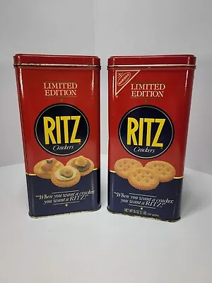 Pair Of Vintage Ritz Crackers Metal Tins 1987 • $14.99