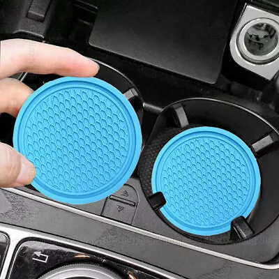 Universal Car Parts Cup Holder Anti-Slip Mat Insert Coaster Blue Car Accessories • $5.16