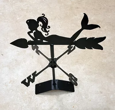 Mermaid Weathervane Crafted By Amish Blacksmiths Outdoor Powder Coated Steel • $24.99