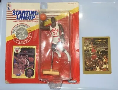 Michael Jackson Starting Lineup 1991 Figure Coin Card & Bonus Highlights Card • $120