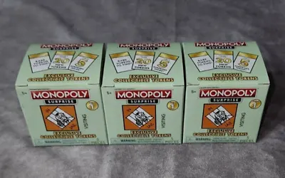 3 Monopoly Surprise 5 Exclusive Collectible Tokens Board Game Sealed- SERIES 1! • $16.99