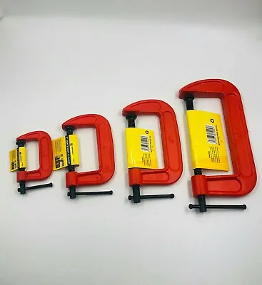 HEAVY DUTY G Clamp Iron Clamps Wood Working Welding Support Great Tool Set NEW • £10.53