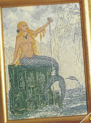 Mermaid Aquamarine Nautical Myth Cross Stitch Pattern Chart Magazine Pages • $6.99